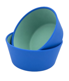 Milly Stone Silicone Two Toned Bowl Set Blueberry and Aqua