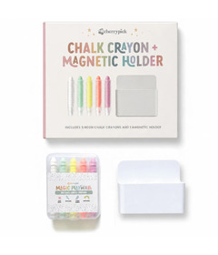 Cherrypick Dustless Chalk Crayons + Magnetic Holder Neon