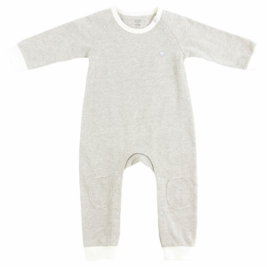 Baby Terry Cloth Long Sleeve Checkered Romper (3-24m) - Sage Green