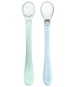 Green Sprouts SiliconeFirst Food Spoons Light Sage and Blueberry
