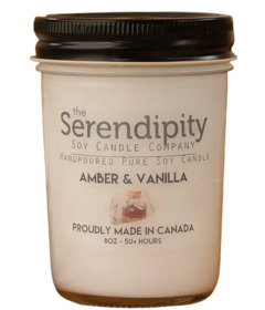 image of Serendipity Candles Mason Jar Amber & Vanilla with sku:220321
