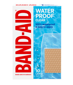 Band-Aid Waterproof Clear Adhesive Bandages Large
