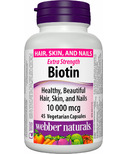 Webber Naturals Biotin Extra Strength 10,000 mcg