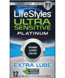 LifeStyles Ultra Sensitive Platinum Condoms Extra Lubricated