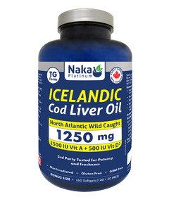 Naka Platinum Icelandic Cod Liver Oil 1250mg