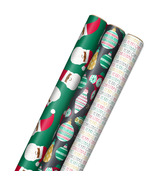Hallmark Christmas Wrapping Paper for Kids with Cut Lines on Reverse 