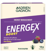 Adrien Gagnon Energex Boost Vitamines & Caféine Sticks Baies