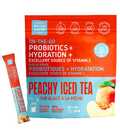 Everwell Water Kefir On-The-Go Probiotic + Hydration Powder Peachy Iced Tea