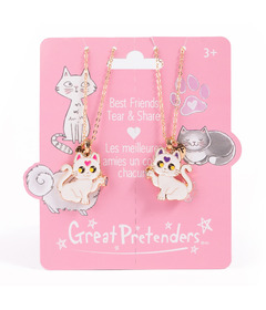 Great Pretenders Smitten Kitten Tear & Share Necklaces