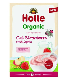 Holle Organic Milk Cereal Oat Strawberry with Apple