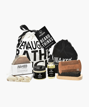 Collection de soins pour la barbe des fêtes de la Buck Naked Soap Company