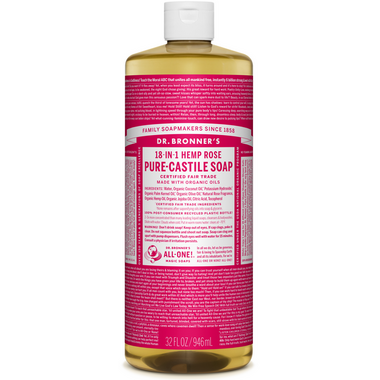 Dr. Bronner\'s Organic Pure Castile Liquid Soap Rose 32 Oz Dr. Bronner\'s Organic Pure Castile Liquid Soap Rose 32 Oz