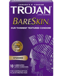 Trojan BareSkin Condoms en latex lubrifiés cloutés