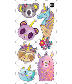 PiCO Temporary Tattoos Unicorners Metallic