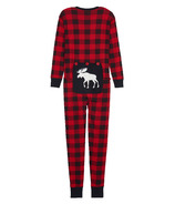 Hatley Adult Union Suit Moose On Plaid