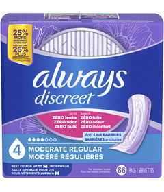 Always Discreet Moderate Regular Pad