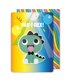 Pango Dinosaur Puffy Sticker Birthday Card