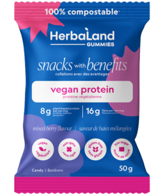 Herbaland Snacks With Benefits Mixed Berry Protein Gummies