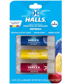 Halls Essential Oil Inhaler Mentho-lyptus, Lemon & Cherry