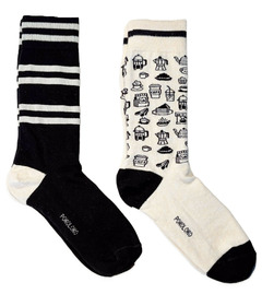 Pokoloko Cafe Pima Socks Black/White