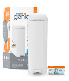 Diaper Genie Platinum Pail with Bags Lily White