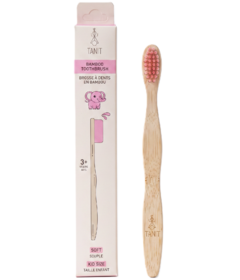 TANIT Kids' Soft Pink Elephant Bamboo Toothbrush
