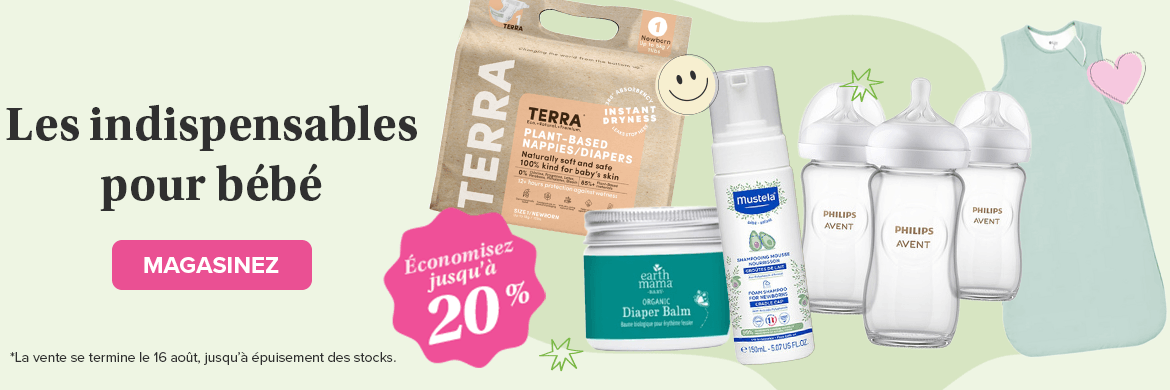 Économisez jusqu'à 20 % sur les essentiels pour accueillir bébé