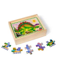 Melissa & Doug Wooden Jigsaw Dinosaurs Puzzles in a Box