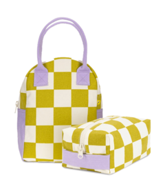 Sac à lunch Fluf Zipper et ensemble Traveller Checkers Pear