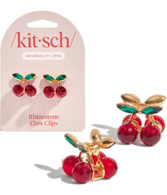 image of Kitsch Mini Rhinestone Claw Clips Cherry with sku:330937