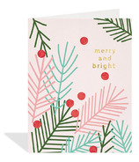 Halfpenny Postage Holiday Greeting Card Merry And Bright (Carte de vœux pour les fêtes de fin d'année)