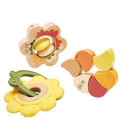 Hape Toys Artful Flowers Rattle Trio