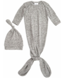aden+anais Snuggle Knit Gown and Hat Set Heather Grey 0-3 Months