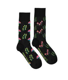 Friday Sock Co. Men's Neon Mushroom Socks Black