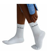 Pear Compression Forma Crew Socks Minimalist 'Be Kind' White & Black