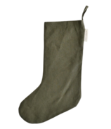 Confetti Mill Linen Christmas Stocking Forest Green