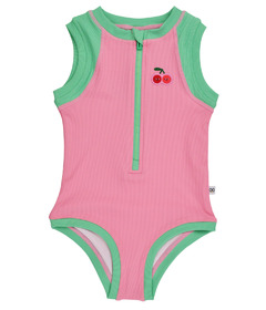 ZOOCCHINI Short Sleeve Solid Swimsuit Cherry