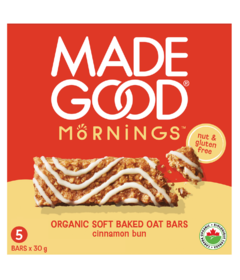MadeGood Mornings Organic Soft Baked Oat Bars Cinnamon Bun