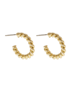 Foxy Originals Petit Twisted Hoop Earrings Gold
