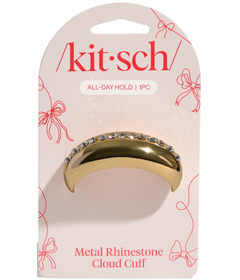 Kitsch Metal Rhinestone Medium Cloud Cuff White