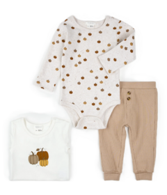 petit lem Bodysuit Set Pumpkin Patch Off White