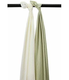 Meyco Baby Muslin Swaddle Pack Naturel and Soft Olive