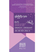 Giddy Yo Organic 84% Crunchy Vanilla Salt Dark Chocolate Bar