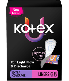 U by KOTEX Core Absorbent Extra-Coverage Length Folded & Wrapped Liners