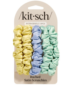 Kitsch Ruched Satin Scrunchies Set Multicolor
