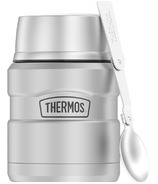 Thermos Stainless Steel Food Jar with Folding Spoon Matte Stainless Steel