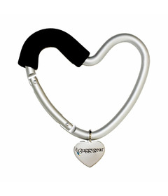 BuggyGear Stroller Heart Hook Silver Aluminum Black Foam