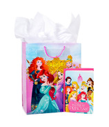 Grand sac cadeau Hallmark avec carte et mouchoirs Disney Princesses