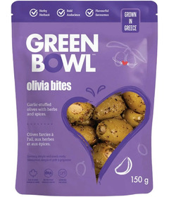 Green Bowl Olivia Bites Garlic Stuffed Olives