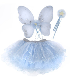 Great Pretenders Iridescent Celestial Fairy Wings Tutu, & Wand Set